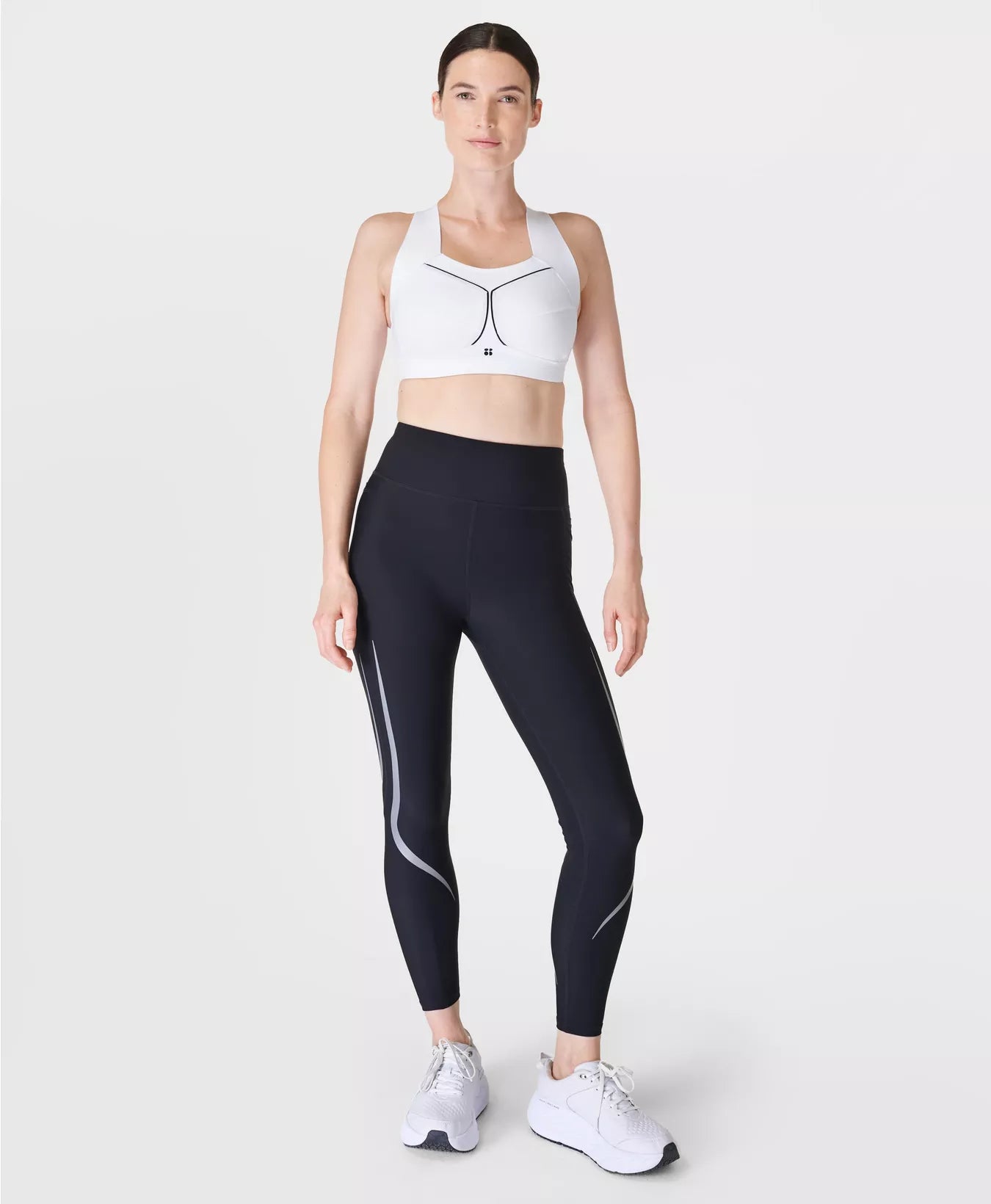 Zero Gravity 7/8 Illuminate Run Legging - Black Stylish Side-Stripe Leggings