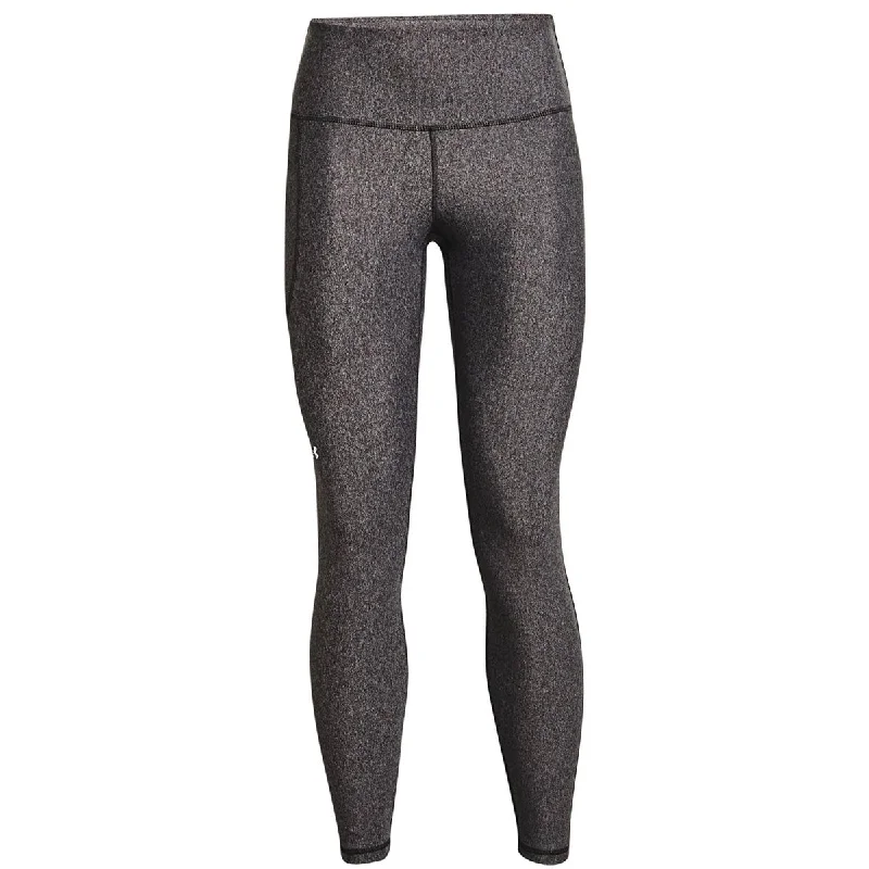 Under Armour HeatGear Armour Hi-Rise Full Length Leggings - Womens - Charcoal Light Heather/White Trendy Minimalist Leggings