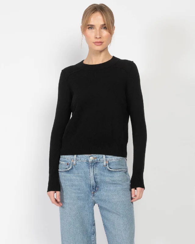 Crop Reverse Seam Sweater Handmade Hand-knitted Hand-woven