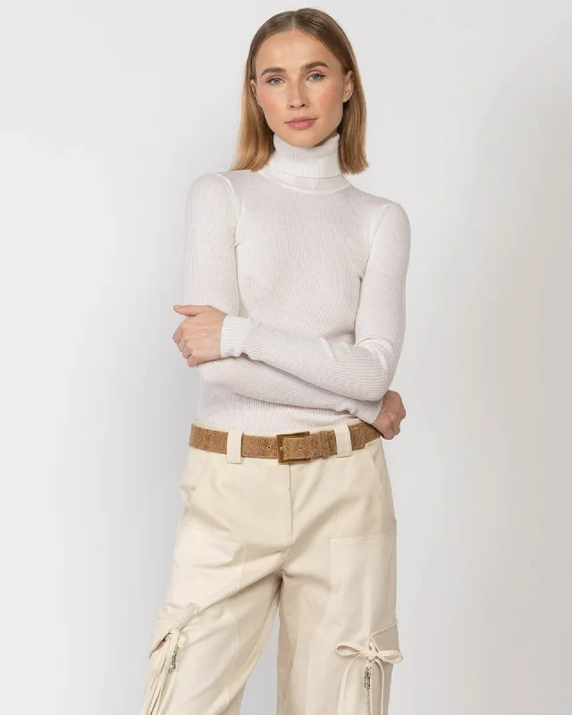 Knit Turtleneck Sweater Stretchy Elastic Breathable