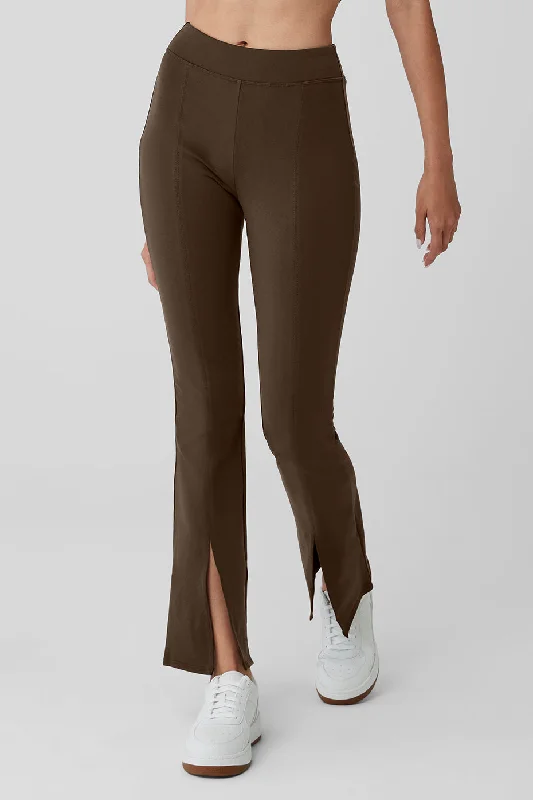 Airbrush High-Waist 7/8 Flutter Legging - Espresso Trendy Tie-Dye Leggings