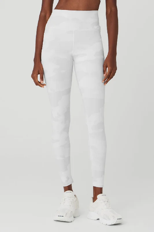 High-Waist Camo Vapor Legging - White Camouflage Stylish Winter-Ready Leggings
