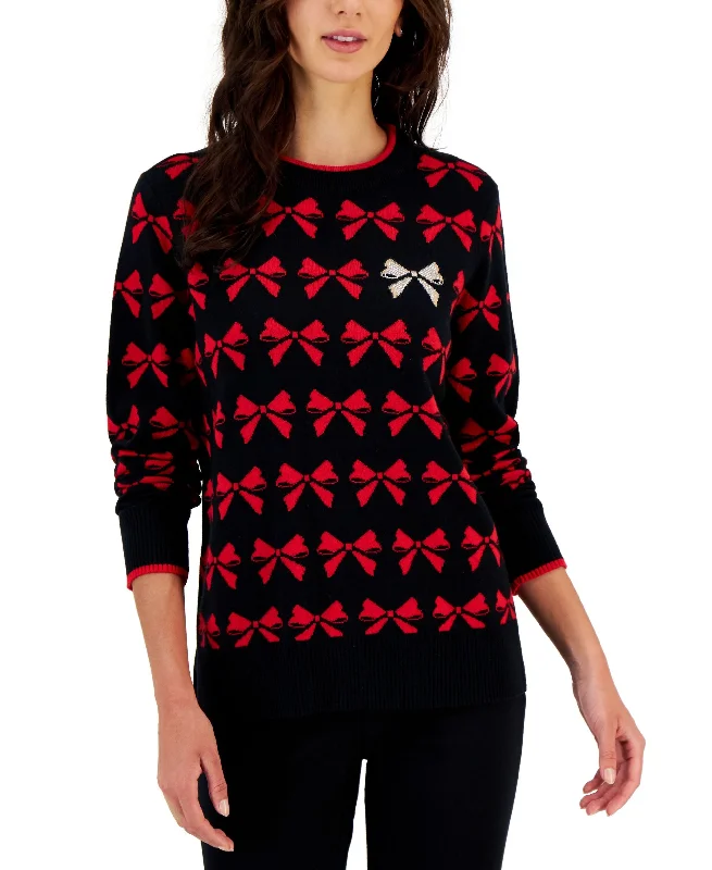Women's Bow Sweater Iron Safe Non-Iron Wrinkle Free