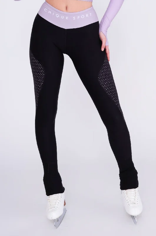 Empower On-Ice Leggings in Amethyst Stylish Patterned Active Leggings
