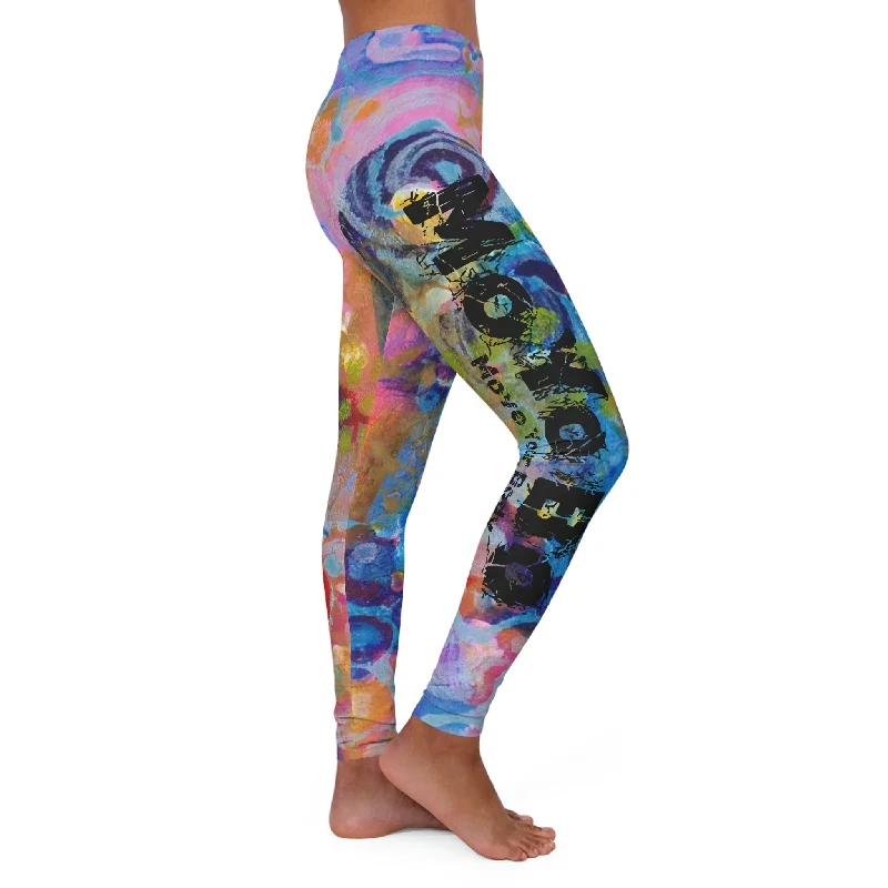 Women's Oil Paint Art Spandex Leggings Comfortable Ribbed Sports Leggings