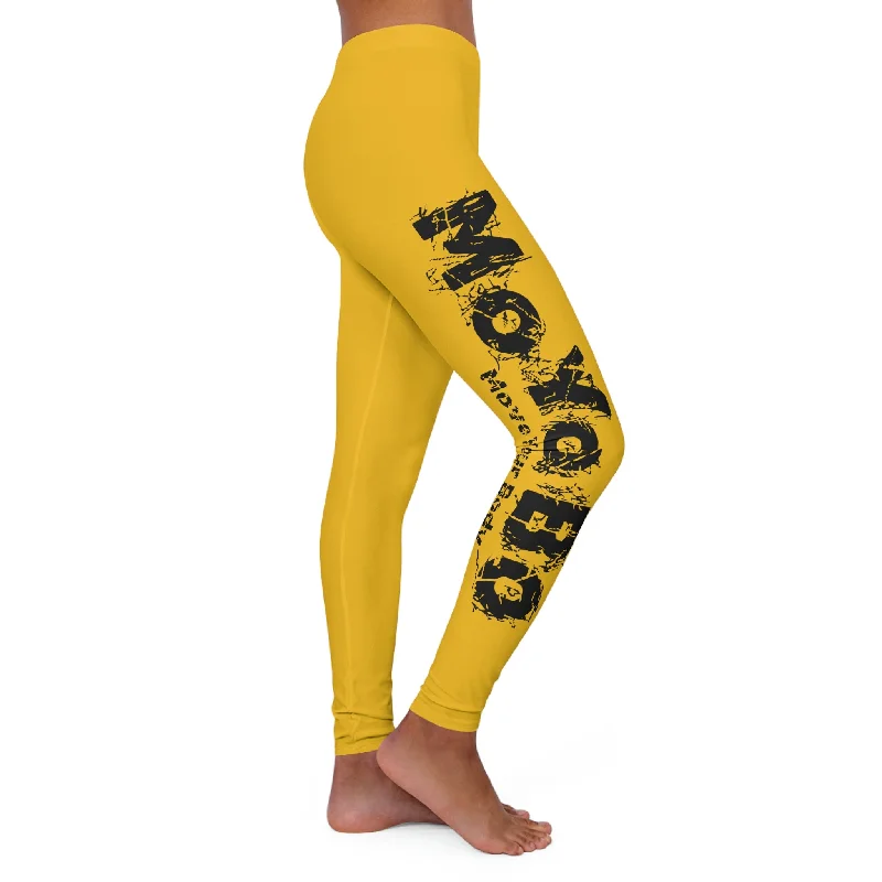 Women's Yellow Spandex Leggings Comfortable Capri-Length Leggings
