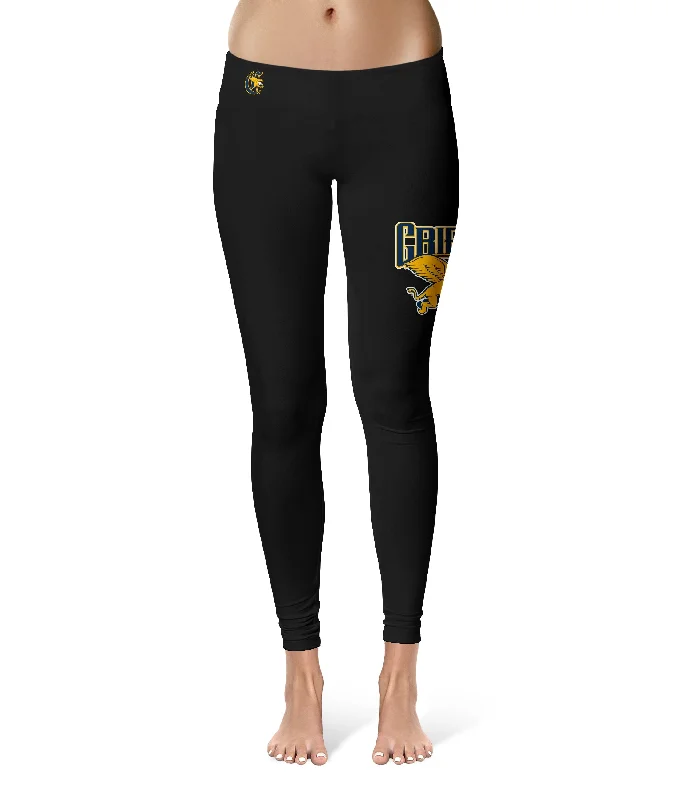 Canisius College Golden Griffins Large Logo on Thigh Black Yoga Leggings for Women by Vive La Fete