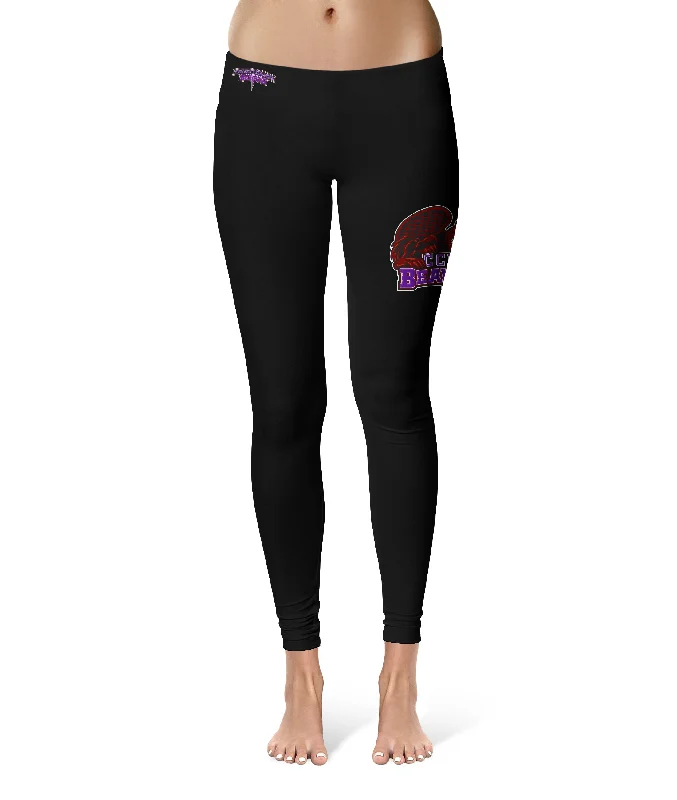 City College of New York Beavers Large Logo on Thigh Black Yoga Leggings for Women by Vive La Fete