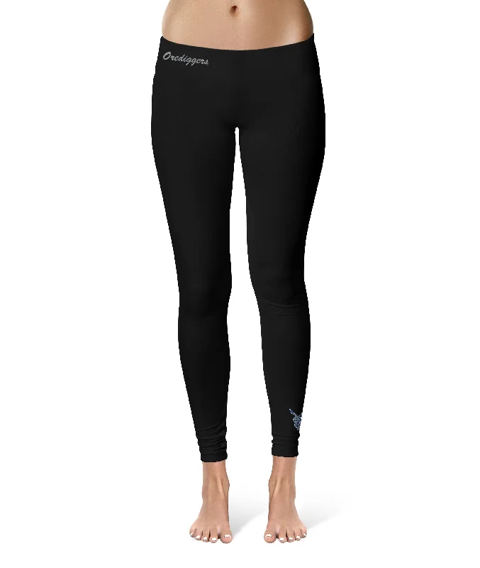 Colorado School of Mines Orediggers Logo at Ankle Black Yoga Leggings for Women by Vive La Fete