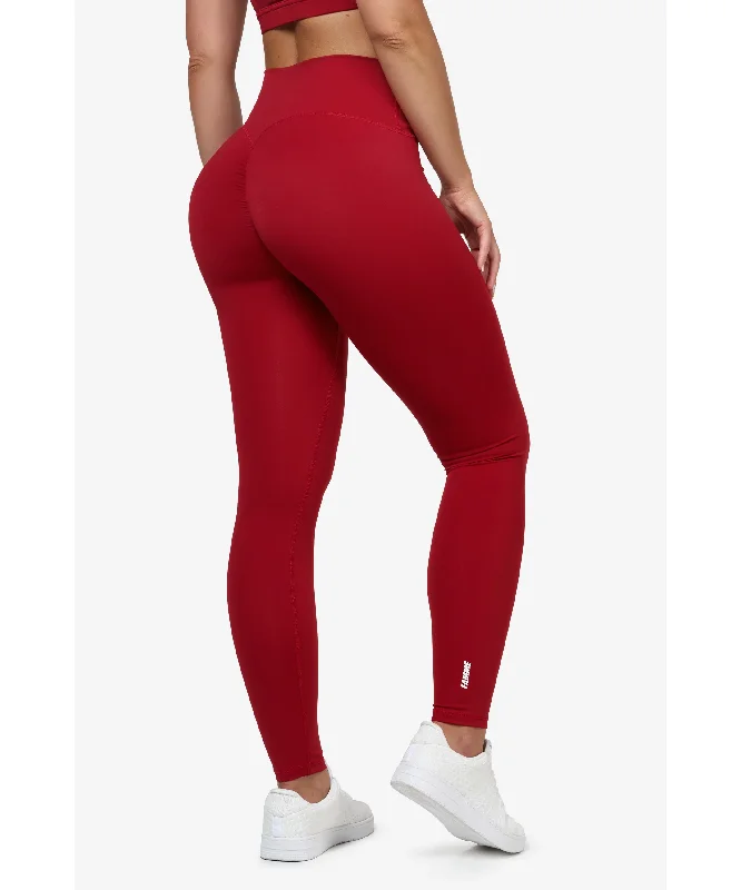 Famme Scrunch Bum High Waisted Leggings Red