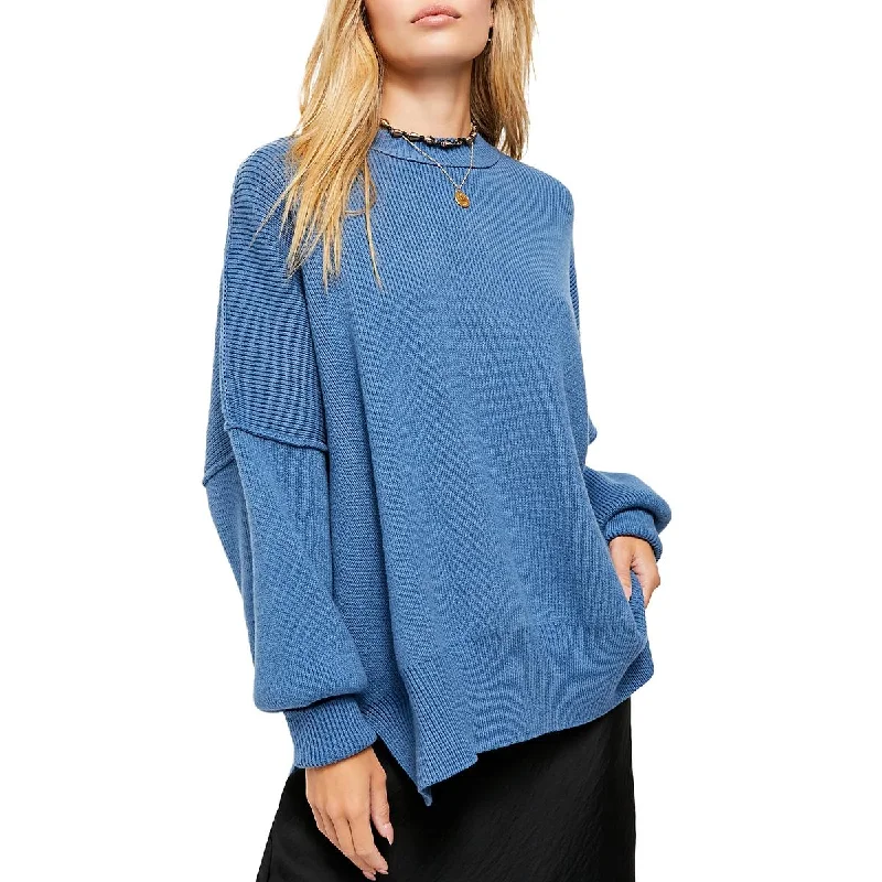 Free People Womens Easy Street Ribbed Knit Dolman Sleeve Tunic Sweater