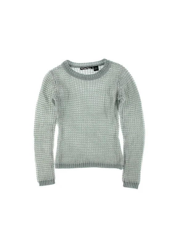 Juniors Womens Two Tone Marled Pullover Sweater