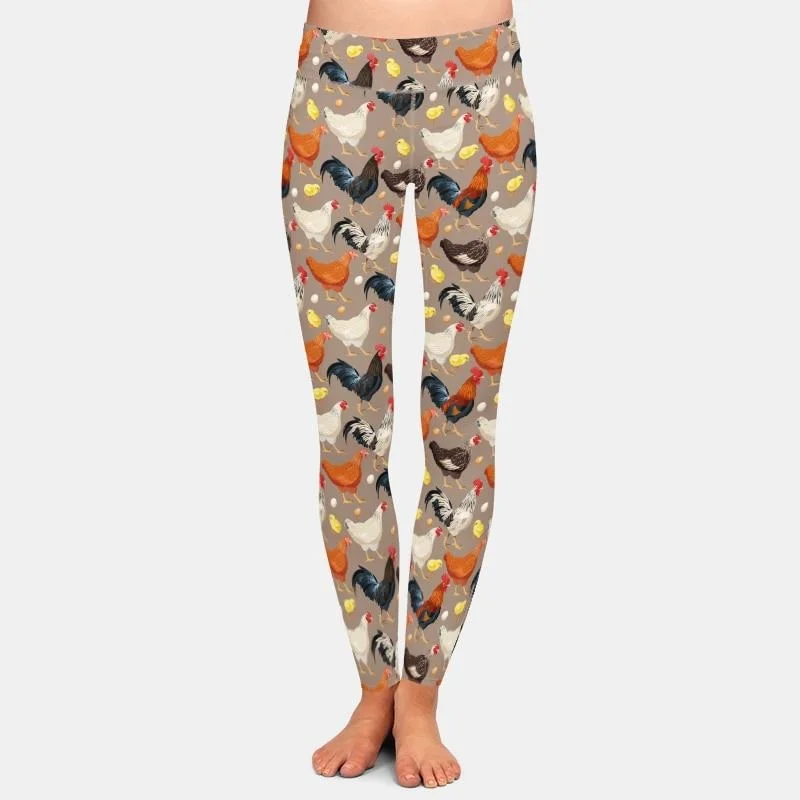 Ladies 3D Chicken Printed Soft Leggings