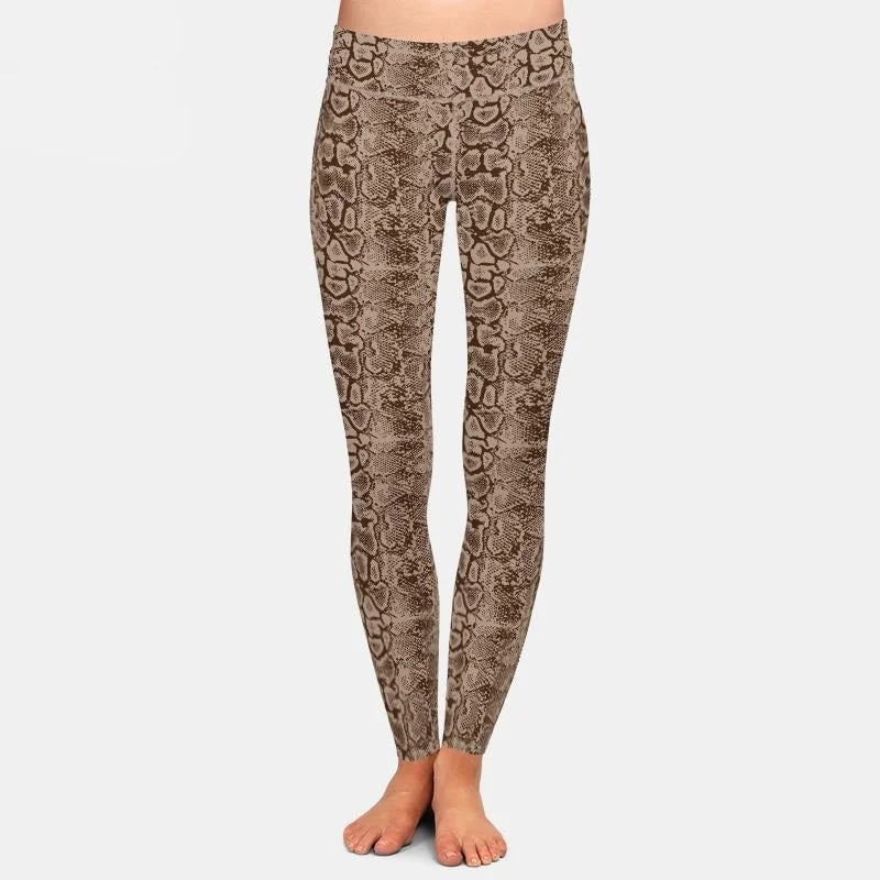 Ladies 3D Snake Skin Digital Printed Leggings