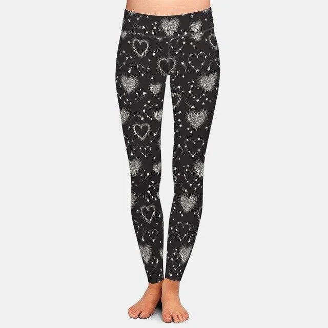 Ladies Heart Shape Constellations Printed Leggings