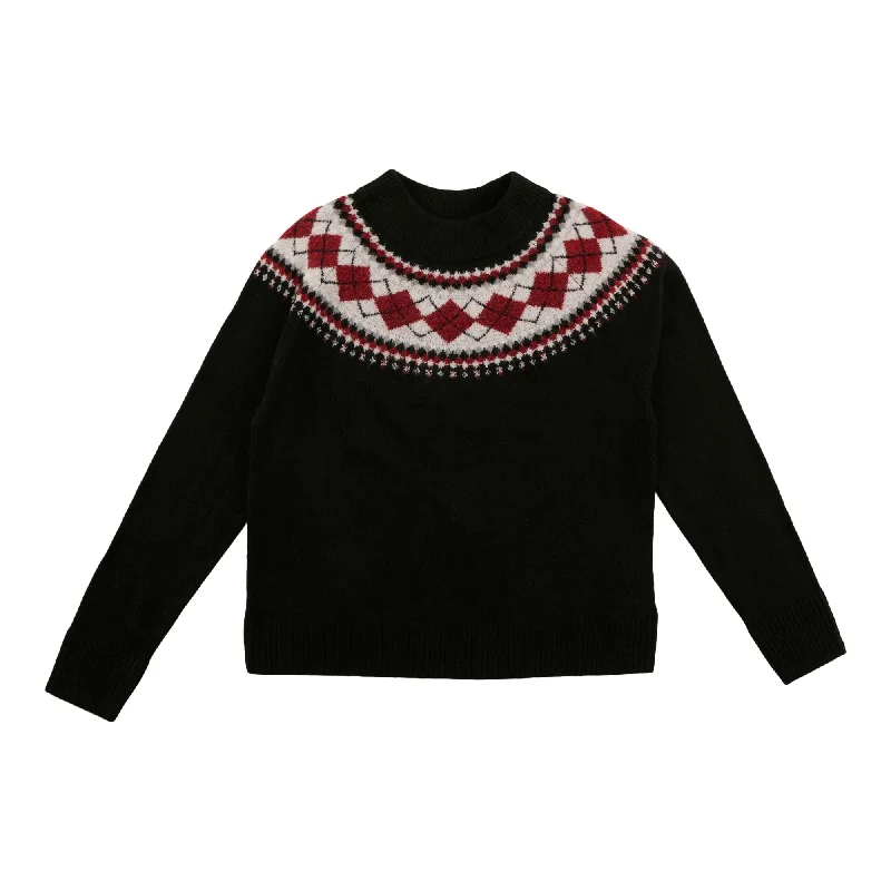 mySTYLE Women's Fair Isle Mock-Neck Sweater