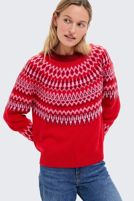 Red Velvet Crewneck Sweater