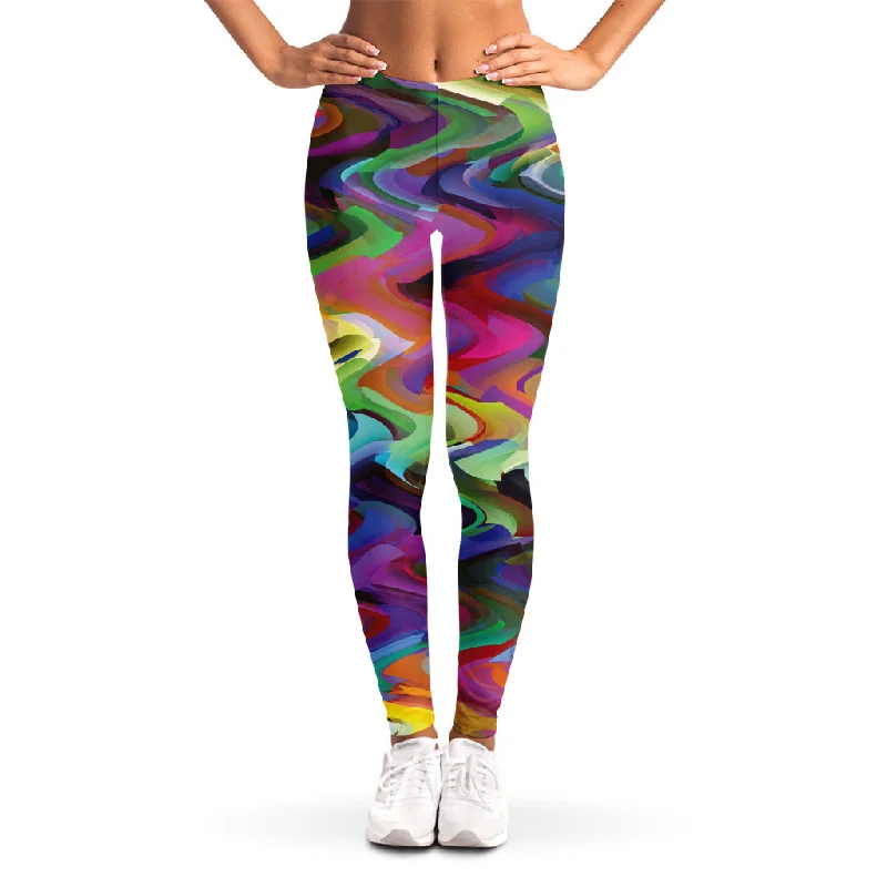 Watercolor Psychedelic Print Women's Leggings