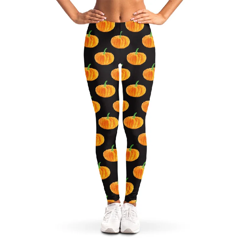 Watercolor Pumpkin Pattern Print Women's Leggings