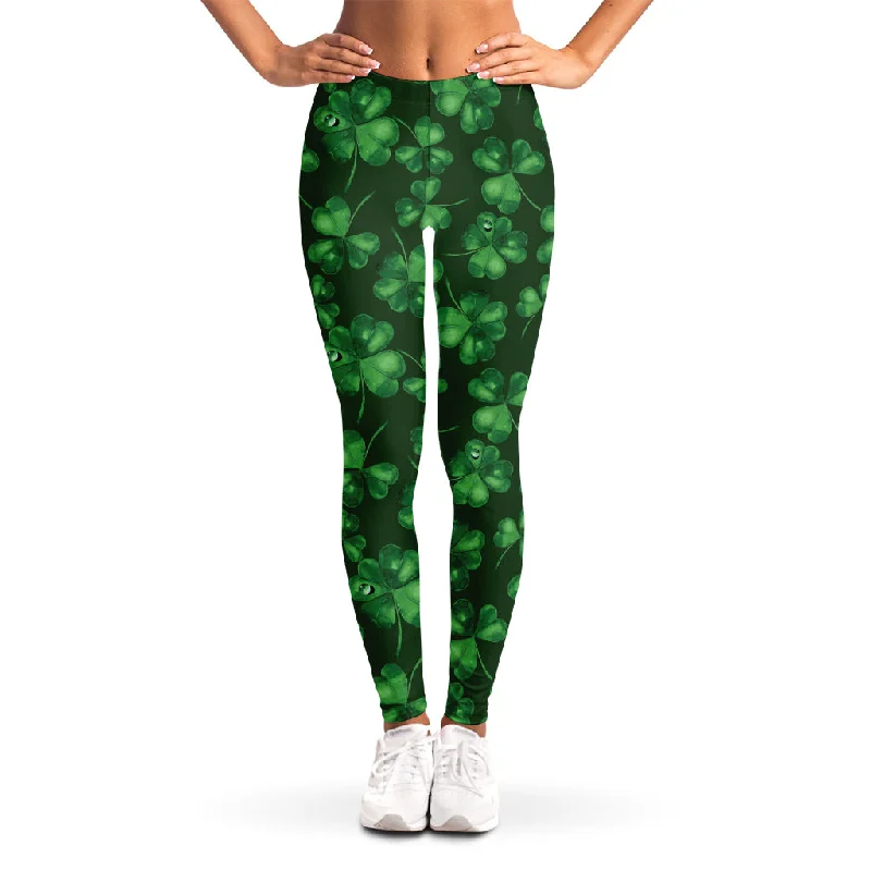 Watercolor Saint Patrick's Day Print Women's Leggings