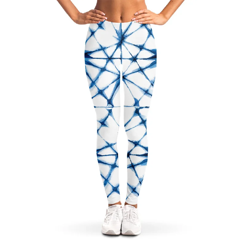 Watercolor Shibori Pattern Print Women's Leggings