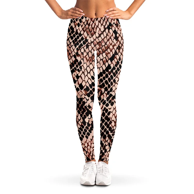 Watercolor Snakeskin Print Women's Leggings