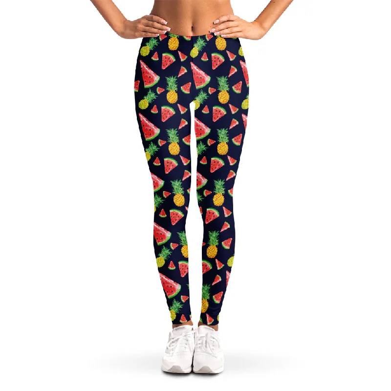 Watercolor Tropical Pattern Print Women's Leggings