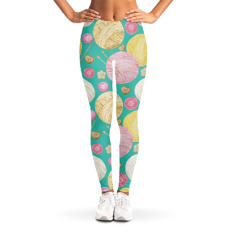 Watercolor Yarn Pattern Print Women's Leggings