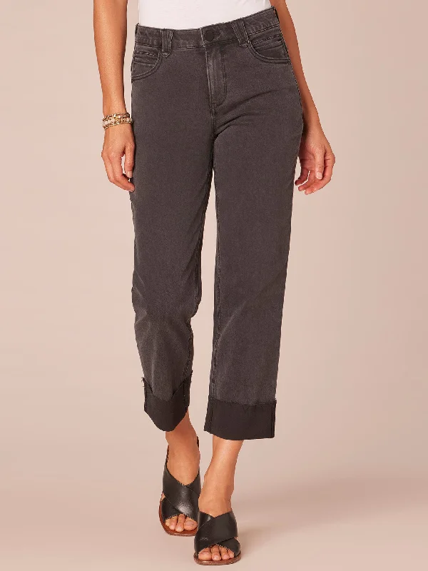 "Ab"solution High Rise Raw Hem Cuff Round Up Boyfriend Petite Jeans Fashionable Slouchy Fit Jeans "Ab"solution High Rise Raw Hem Cuff Round Up Boyfriend Petite Jeans Fashionable Slouchy Fit Jeans