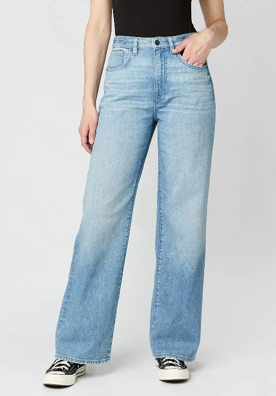 High Rise Wide Leg Addie Women's Jeans in Blue - BL15793 Stylish Paperbag Waist Denim High Rise Wide Leg Addie Women's Jeans in Blue - BL15793 Stylish Paperbag Waist Denim