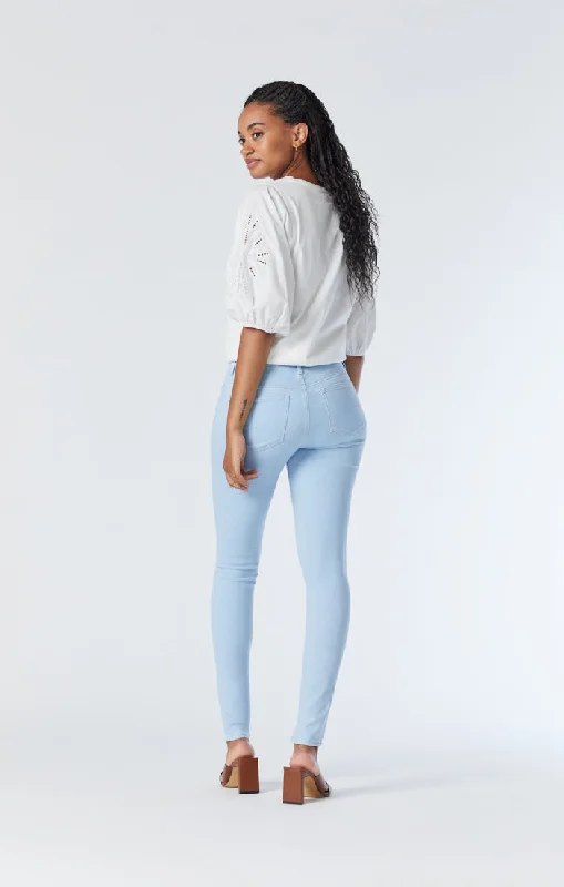 ALISSA SUPER SKINNY JEANS IN ICE BLUE FEATHER BLUE Casual Light Wash Jeans