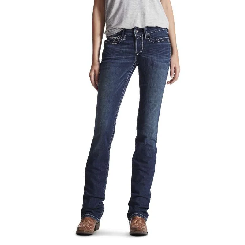 Ariat Ladies Real Straight Icon Ocean Jeans Reg Trendy Cut-Off Denim Shorts