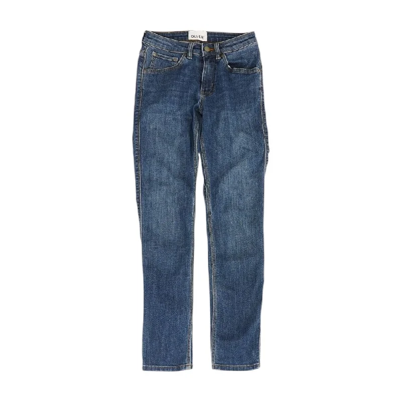 Blue Solid Low Rise Regular Jeans