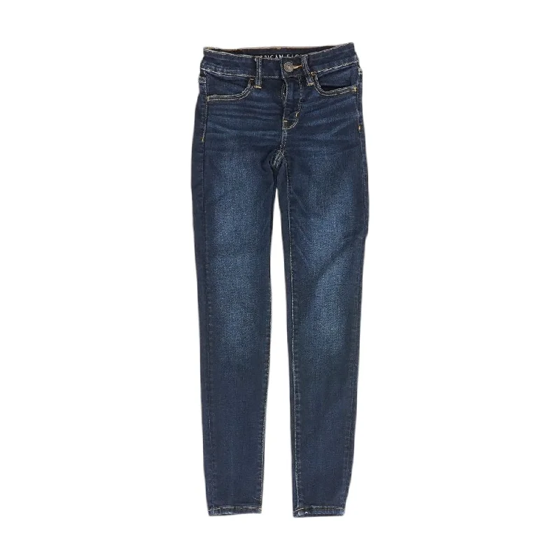 Blue Solid Low Rise Skinny Leg Jeans