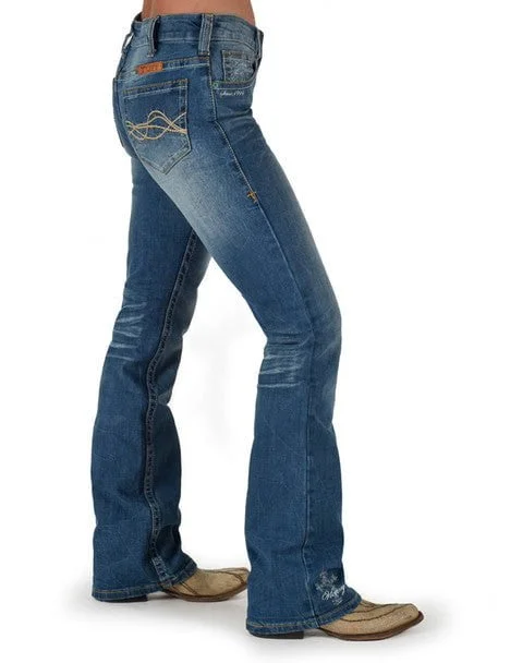 Cowgirl Tuff Womens Lisa's Legacy Classic Medium Wash Cotton Blend Jeans Fashionable Straight Cut Jeans Cowgirl Tuff Womens Lisa's Legacy Classic Medium Wash Cotton Blend Jeans Fashionable Straight Cut Jeans