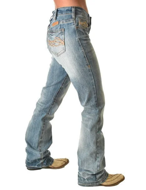Cowgirl Tuff Womens Thunderstruck Light Wash Cotton Blend Jeans Classic Button Fly Jeans Cowgirl Tuff Womens Thunderstruck Light Wash Cotton Blend Jeans Classic Button Fly Jeans