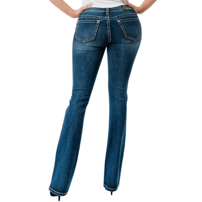 Grace in LA Women's Mid Rise Bootcut Jeans EB51838