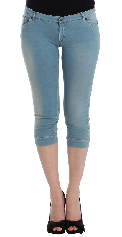 Ermanno Scervino Elegant Light Blue Capri Jeans