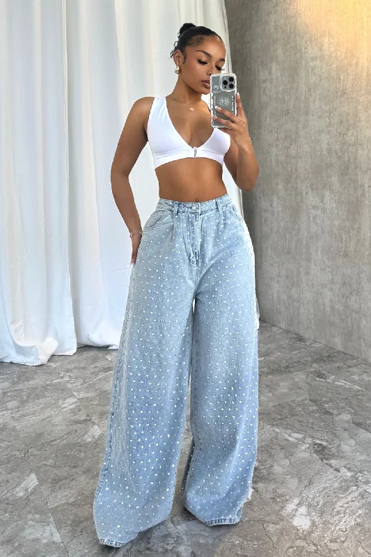 Glamorous Rodeo Rhinestone Denim Jeans Trendy Skinny Fit Jeans