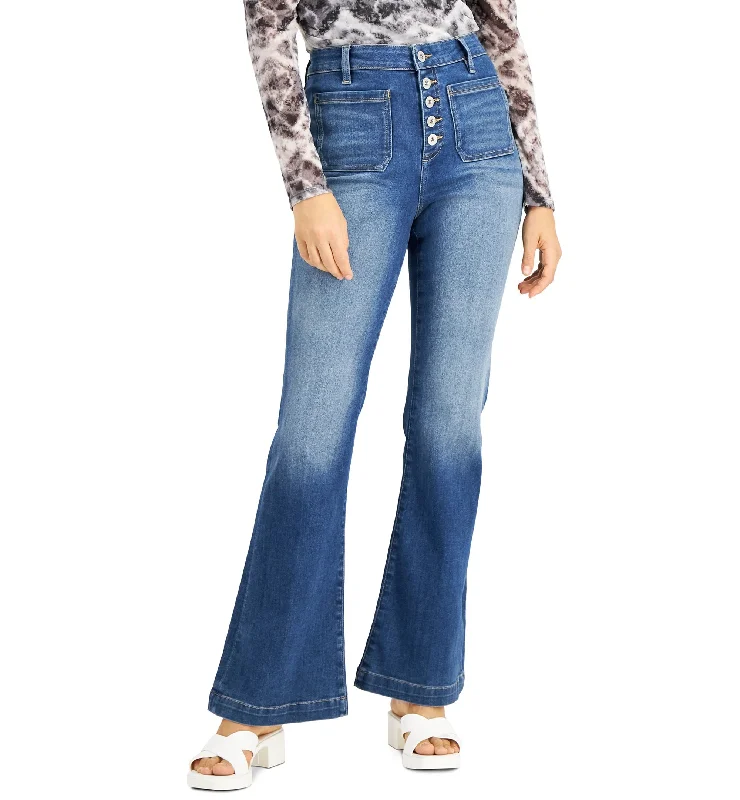 INC International Concepts High Rise Button Front Flare Jeans Trendy Low-Rise Bootcut Jeans INC International Concepts High Rise Button Front Flare Jeans Trendy Low-Rise Bootcut Jeans