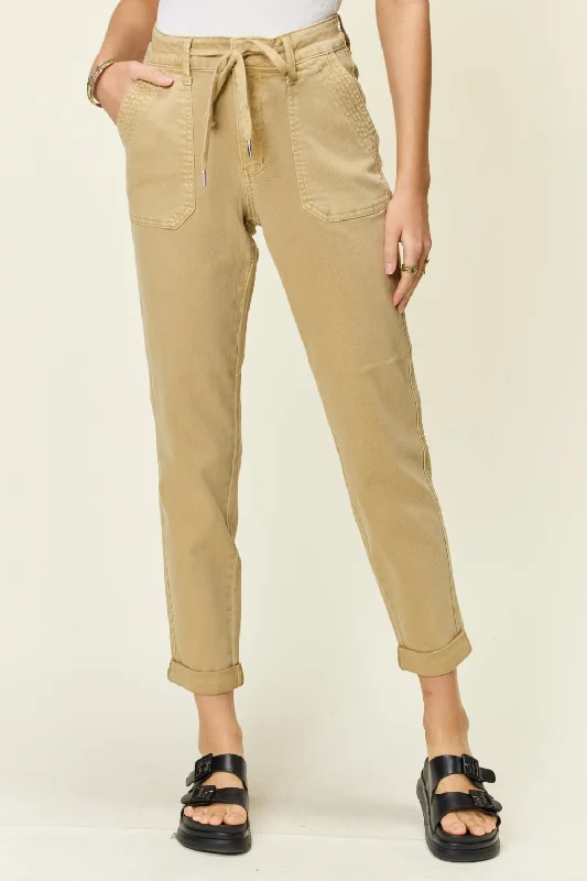 Judy Blue Full Size High Waist Jogger Jeans Fashionable White Denim Jeans