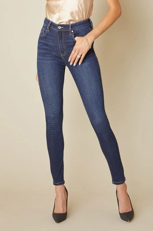 Kancan High Rise Super Skinny Jeans Fashionable Raw Edge Jeans