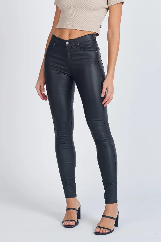 Lexy Skinny Jeans - Black Metal Trendy Skinny Fit Jeans