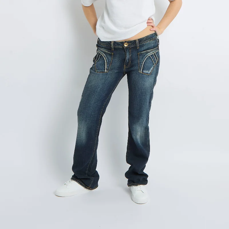 Low Waist Straight Leg Jeans - UK 14