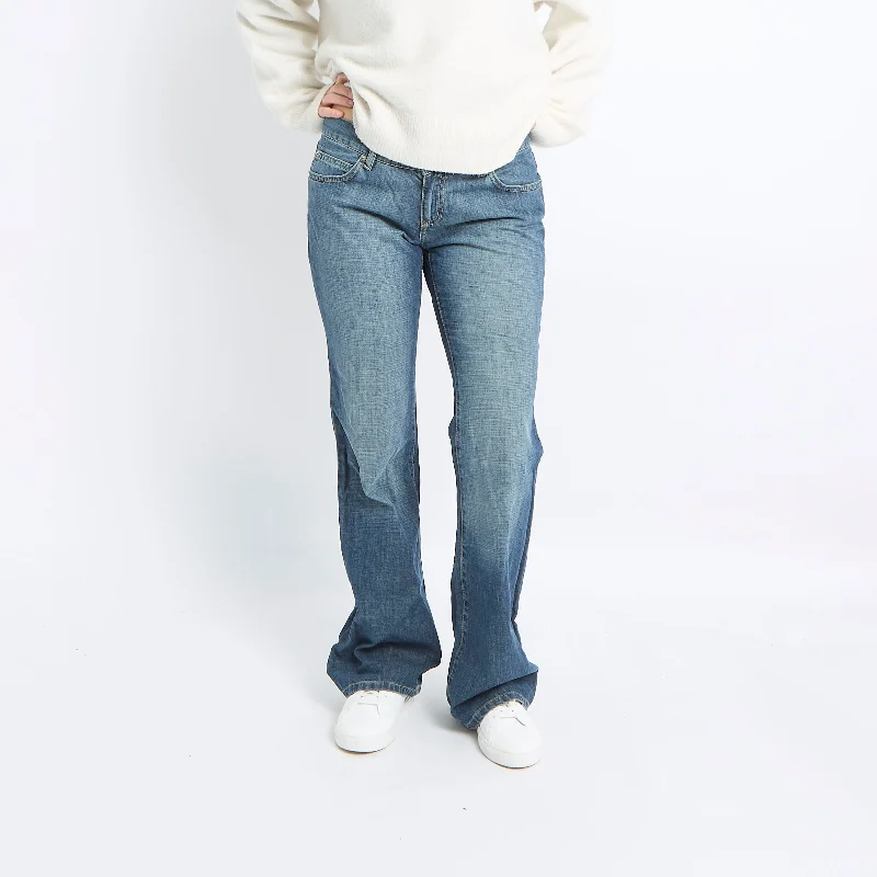 Low Waist Wide Leg Jeans - UK 12 Classic Blue Denim Jeans