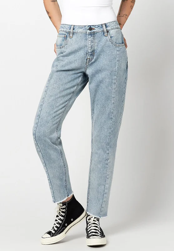 Relaxed Madison Boyfriend Women's Jeans with Raw Edge - BL15826 Comfortable Zip-Fly Denim Jeans Relaxed Madison Boyfriend Women's Jeans with Raw Edge - BL15826 Comfortable Zip-Fly Denim Jeans