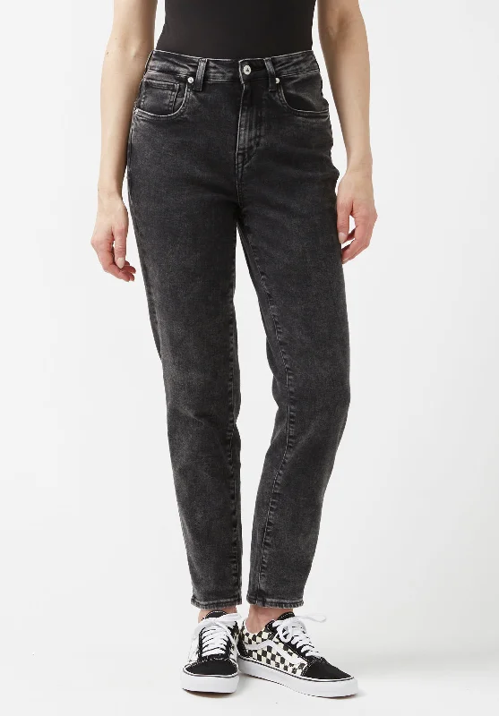 Margot Mom Jeans in Acid Washed Black - BL15850 Trendy Vintage Denim Jeans