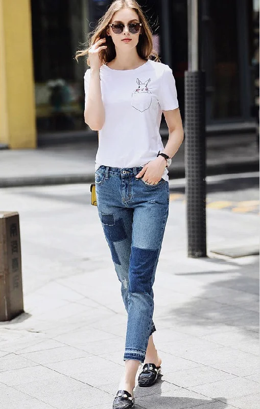 Modern Fit Color Block Jeans