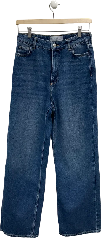 New Look Blue Adalae Wide Leg Jeans UK 8 Trendy Pleated Waist Jeans
