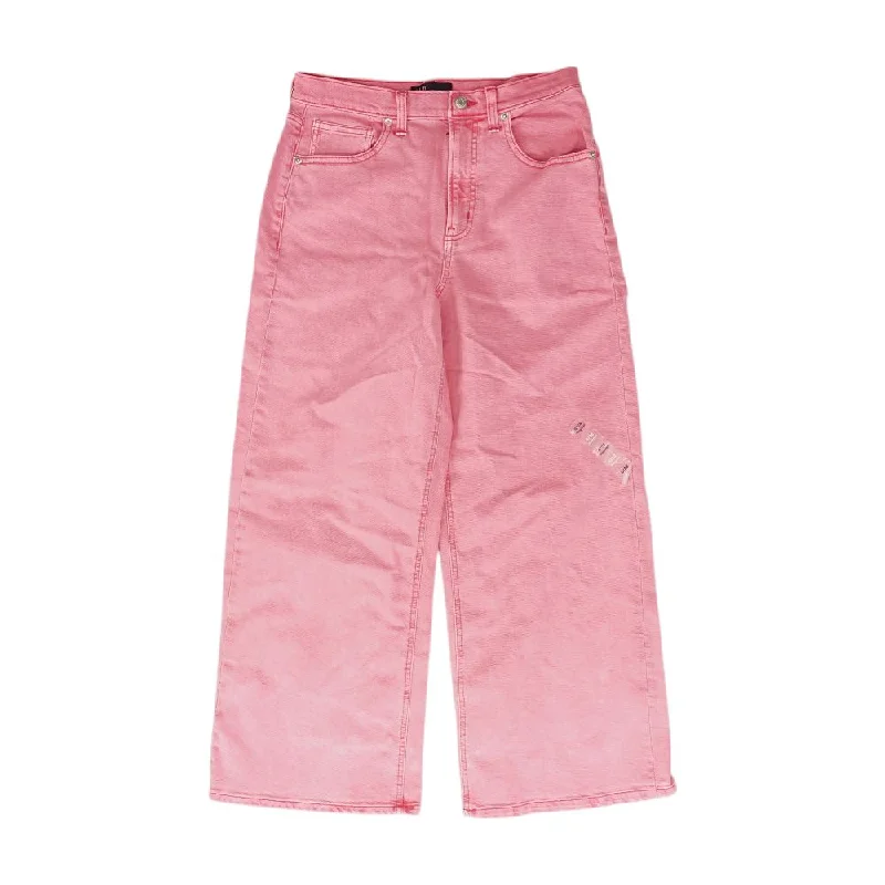 Pink Solid High Rise Wide Leg Jeans Trendy Bootcut High-Waisted Jeans